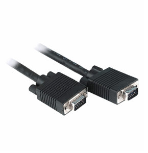 0.5m VGA Lead - Triple Shielded Short VGA / SVGA Cable Black