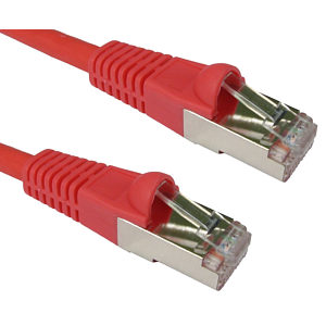 CAT6A Shielded Network Patch Cable, 0.5m, Red