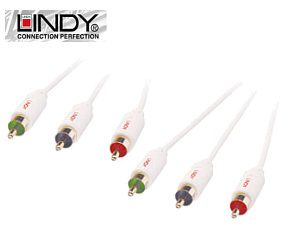 1m Component Video Cable - Lindy Premium White 37630