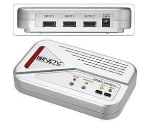 2 Way HDMI Switch 1080p Compatible Lindy