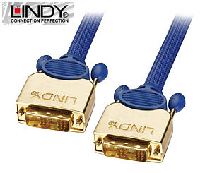 25m Premium Gold DVI Monitor Cable SLD - DVI-D Single Link Lindy 37063