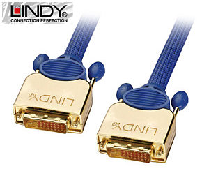 2m Premium Gold DVI Monitor Cable DVI D Dual Link Lindy 37040