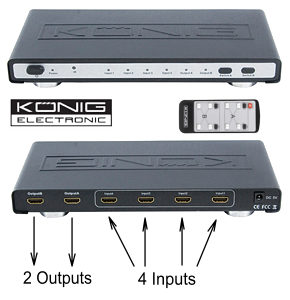 4 x 2 HDMI Matrix Switcher 4 Input 2 Output HDMI 13