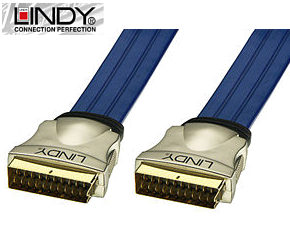 5m Premium Gold Scart Lead - Scart to Scart Cable Lindy 37563