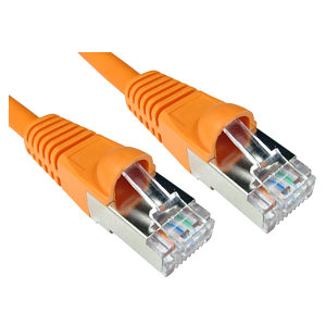 CAT6A Shielded Network Patch Cable, 0.25m, Orange