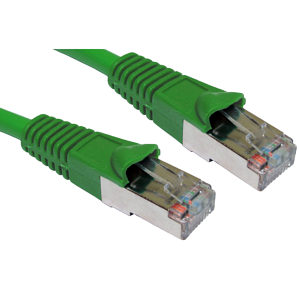 Shielded CAT5e Patch Cable, 0.5m, Green