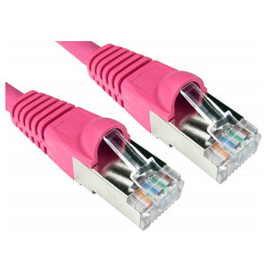 CAT6A Shielded Network Patch Cable, 1m, Pink
