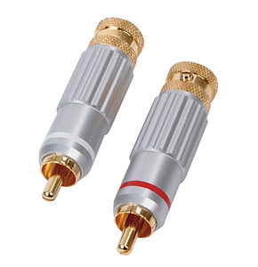 Phono Plug HQ Gold Plated Metal Body 8mm Diameter Cable