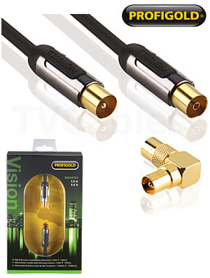 Profigold PROL8703 3m Right Angle Aerial Cable LED TV Range