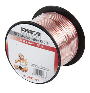 15m Speaker Cable 2 x 04mm OFC Transparent Jacket