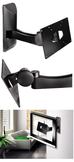 Tv Wall Bracket with Tilt and Swivel 10" - 32" Black