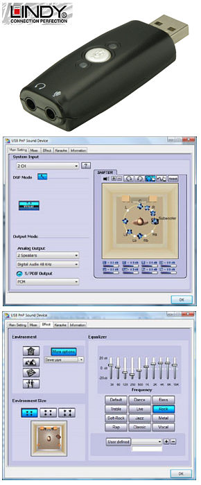 USB Audio Adapter - USB Sound Card Lindy 42961