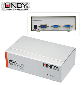 2 Port VGA Splitter - Monitor Splitter Lindy 32571