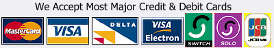 Pay securely with most major credit & debit cards.