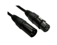 10m 3 Pin XLR Male to Female Cable - Black Connectors