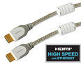 7.5m Silver High Speed HDMI Cable Gold Plated with Suppressors 1.4