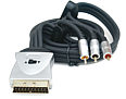 Profigold PGV7544 1.5m Scart to 3x Phono Cable With Direction Switch