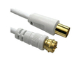 1mtr TV to F Connector Cable
