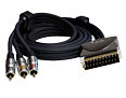 Profigold PGV522 1.5m Scart to 3x Phono Cable