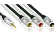 Profigold PGV5402 Camcorder Cable 4 pole 3.5mm to 3x Phono Audio Video Cable