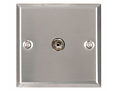 TV Aerial Wallplate - Steel Finish TV Aerial Socket Plate