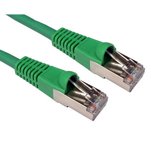 CAT6A Shielded Network Patch Cable, 0.25m, Green