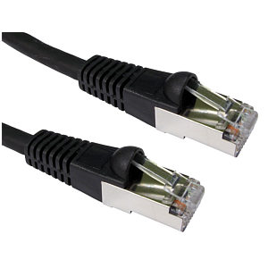 CAT6A Shielded Network Patch Cable, 0.25m, Black