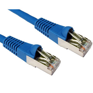 CAT6A Shielded Network Patch Cable, 0.25m, Blue