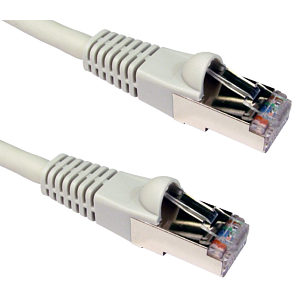 CAT6A Shielded Network Patch Cable, 0.25m, Grey
