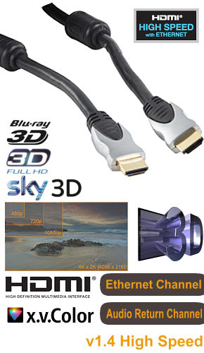 1.5m High Speed HDMI Cable with Ethernet v1.4 3DTV HDMI Cable 1.5m High Speed HDMI Cable with Ethernet v1.4 3DTV HDMI Cable