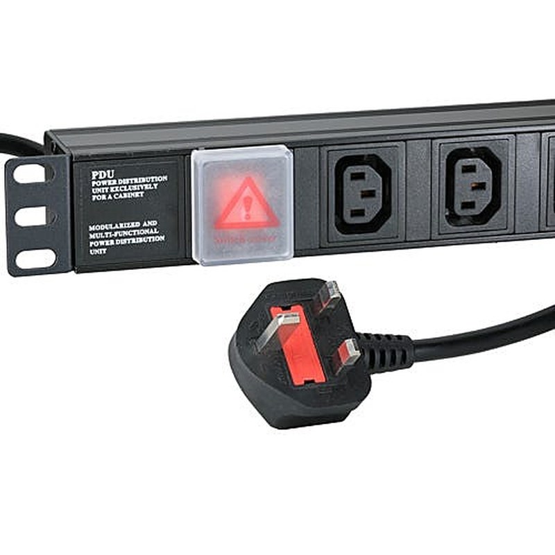 10 Way C13 Rack PDU Horizontal 1U UK Plug 3m