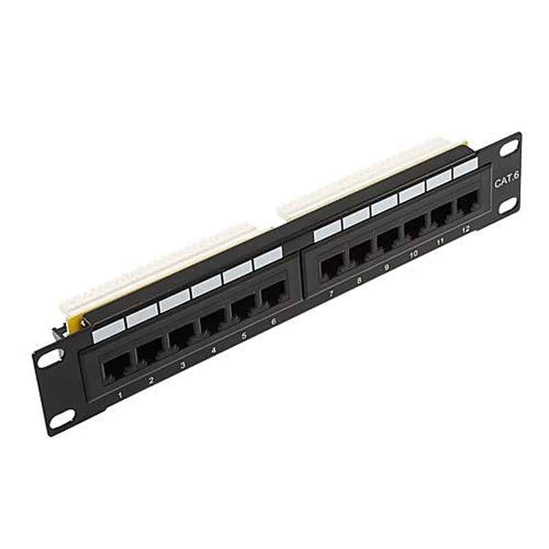 12 Port Cat6 Patch Panel 10 Inch 1U