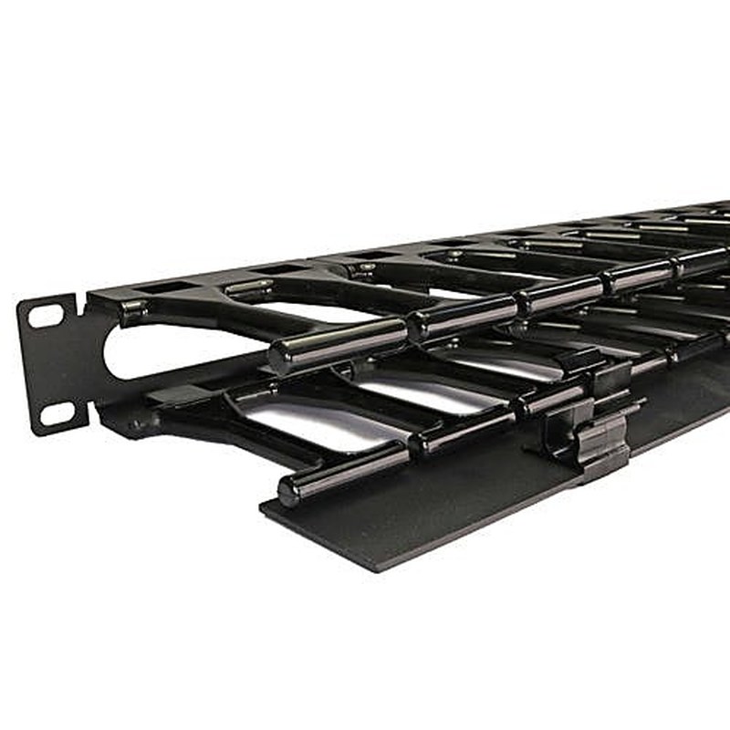 19 Inch Finger Duct Cable Management Panel Black