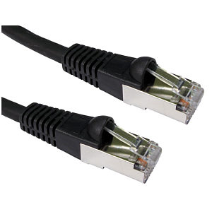 CAT6A Shielded Network Patch Cable, 1m, Black