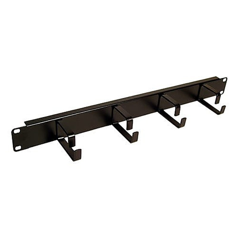 1U Cable Management Panel 4 Ring Black