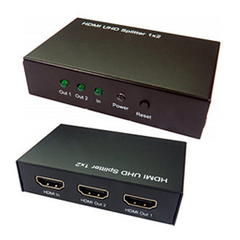 2 Way HDMI 2.0 Splitter 4K 60Hz with UK Power