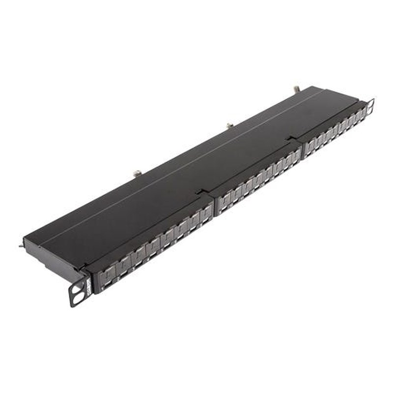 24 Port Cat6A Shielded Patch Panel 0.5U