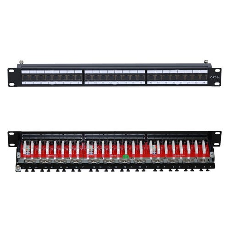 24 Port Cat6A Shielded Patch Panel 1U