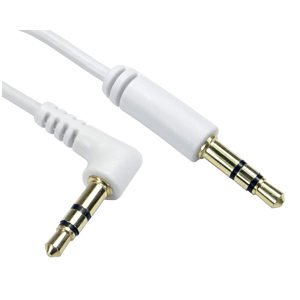 Image of 1.5m White 3.5mm Jack Cable Stereo Straight to Angled