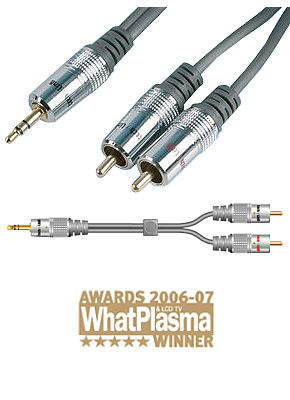3.5mm Jack to Phono Cable 3m Techlink 680023 3.5mm Jack to Phono Cable 3m Techlink 680023