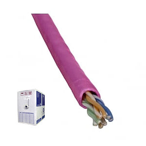 305m Box Reel CAT5e UTP Stranded Core Network Cable, Pink
