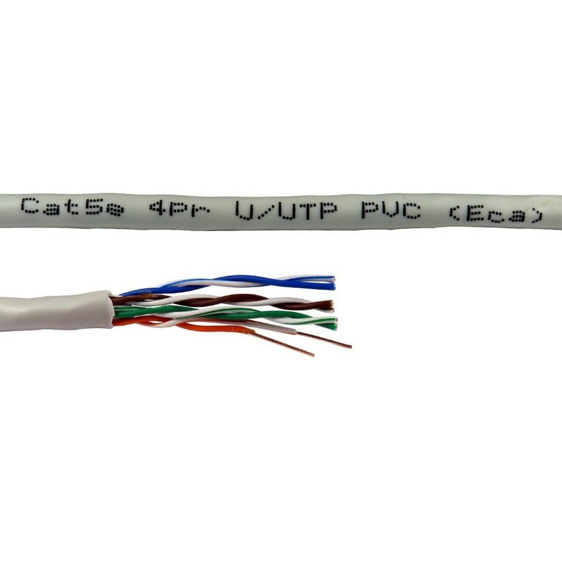 305m CAT5e U/UTP Solid Network Cable Box Grey PVC Eca