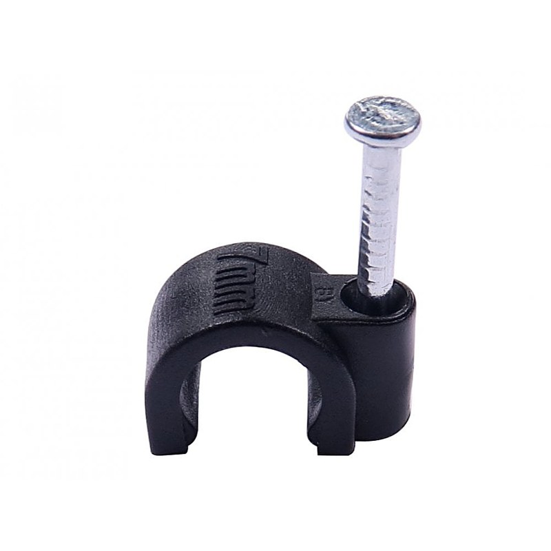 7mm Nail In Cable Clips Black 50 Pack