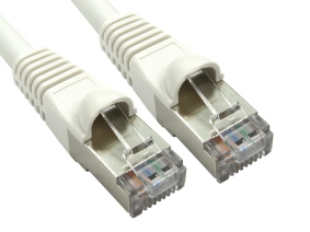 CAT6A Shielded Network Patch Cable, 0.25m, White