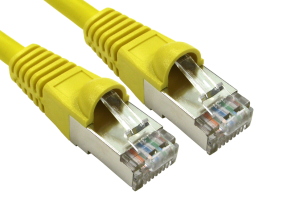 CAT6A Shielded Network Patch Cable, 0.25m, Yellow