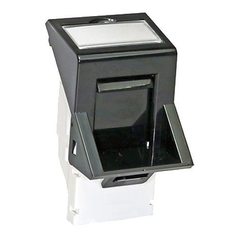 Angled Shuttered LJ6C Keystone Adapter Black 50 Pack