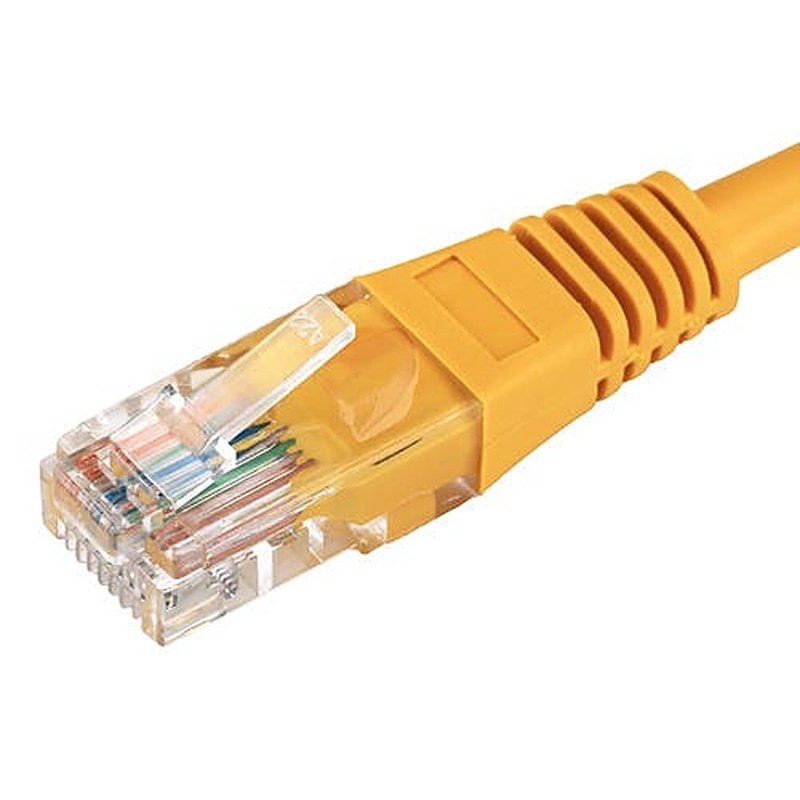 CAT5e Network Patch Lead 26AWG Moulded Boot, 1m, Yellow