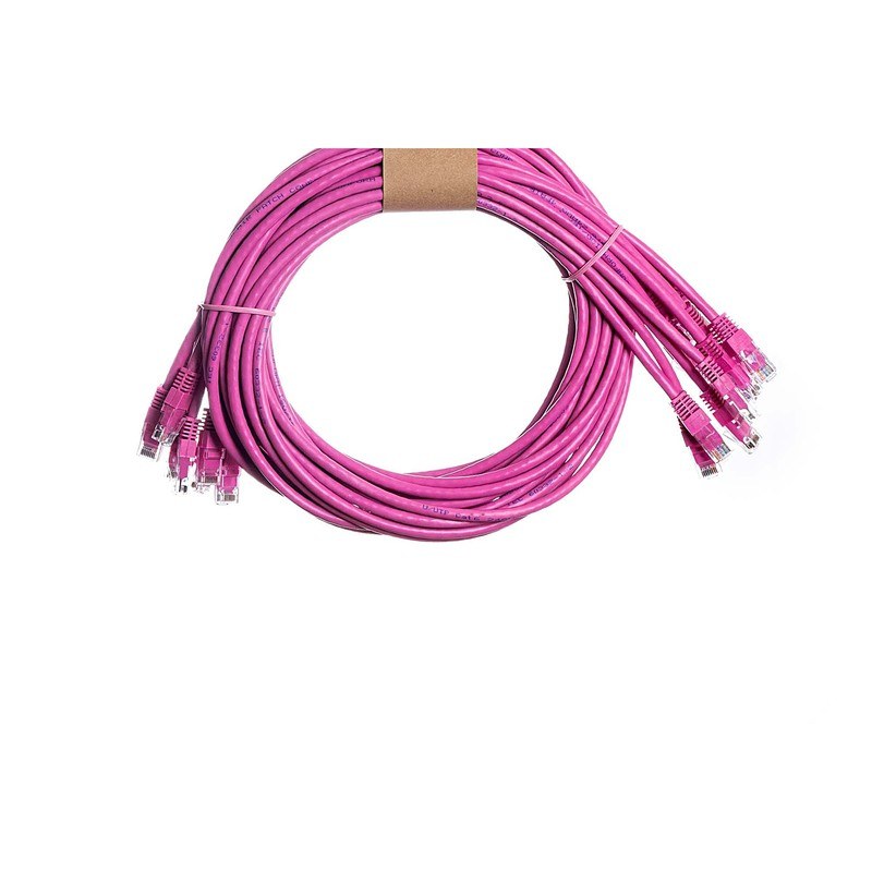 CAT6 LSZH Ethernet Lead 24AWG Snagless 10 Pack, 0.3m, Pink