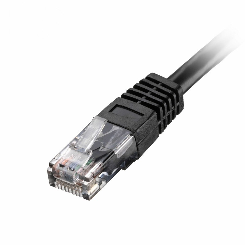CAT6 PoE++ Patch Lead 24AWG Moulded Boot, 1m, Black