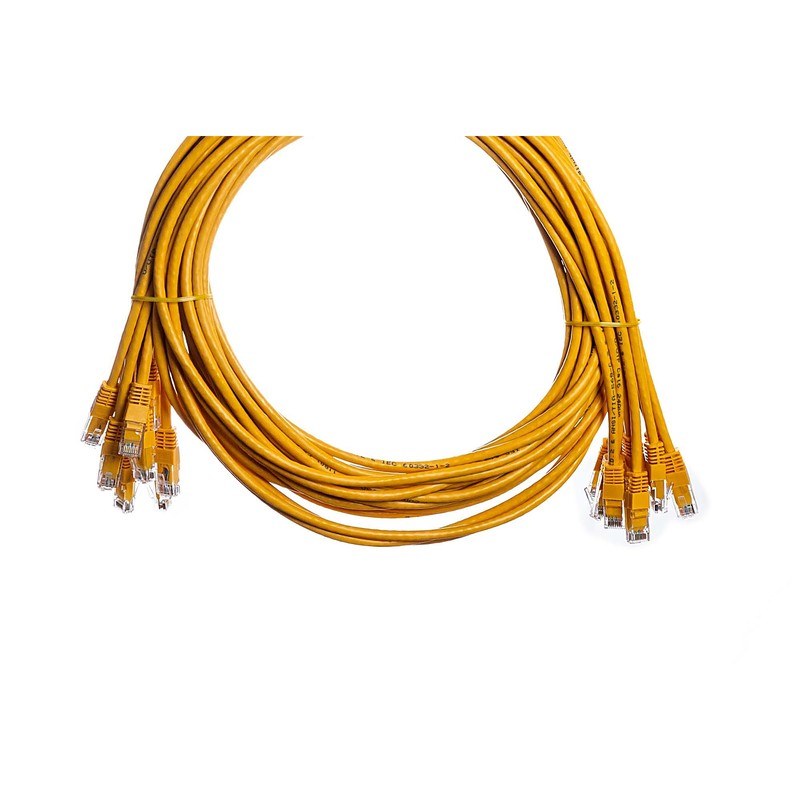 CAT6 PoE++ Patch Lead 24AWG Moulded Boot 10 Pack, 0.3m, Yellow